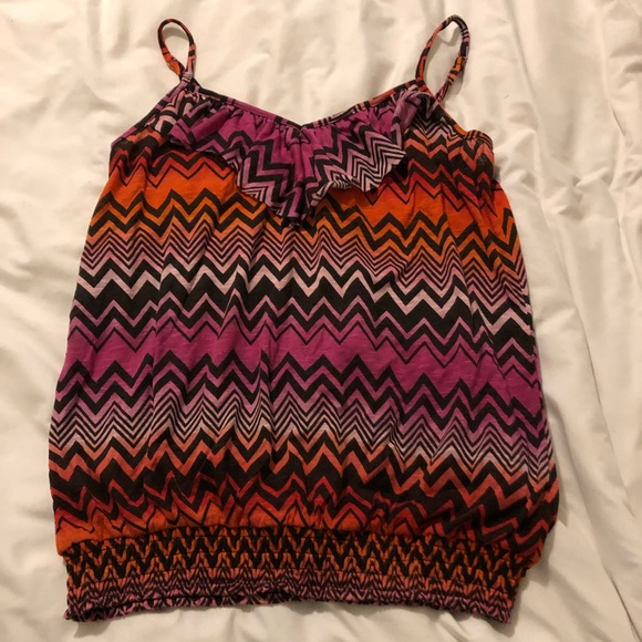 Orange and purple striped tank - L - Picture 1 of 3